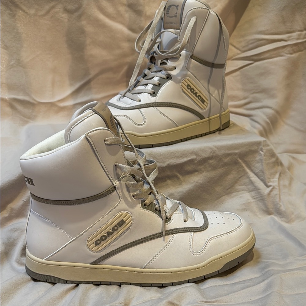 Coach White and Gray Sneakers with Chunky Sole